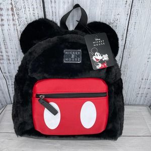 NWT Disney Soft Fuzzy Furry Backpack/BookBag w/Adjustable Strap